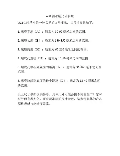 ucfl轴承座尺寸参数