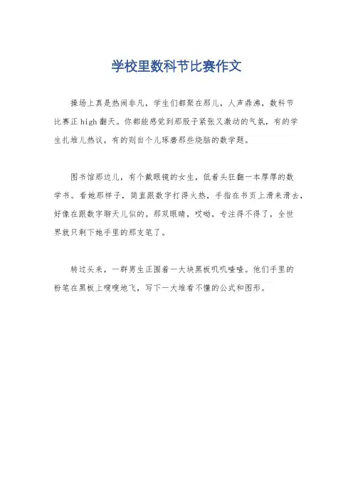 学校里数科节比赛作文