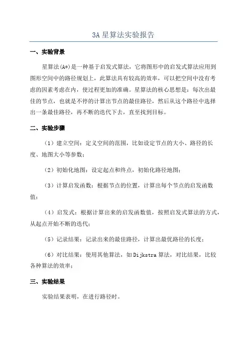 3A星算法实验报告