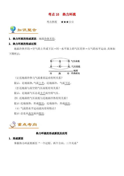 备战高考地理专题10热力环流(2021年整理)