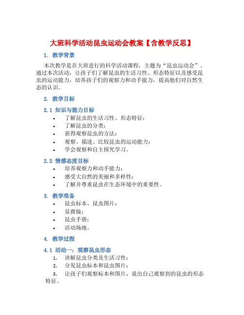 大班科学活动昆虫运动会教案【含教学反思】 (2)