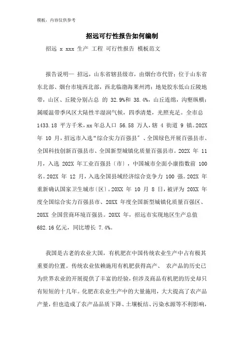 招远可行性报告如何编制