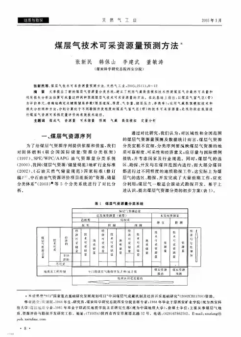 煤层气技术可采资源量预测方法
