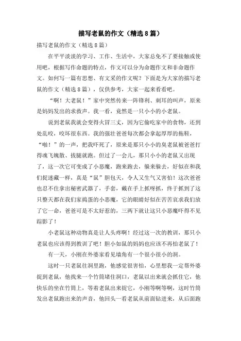 描写老鼠的作文(8篇)