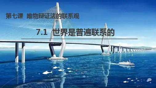 高中政治人教版必修四7.1世界是普遍联系的(共14张PPT)