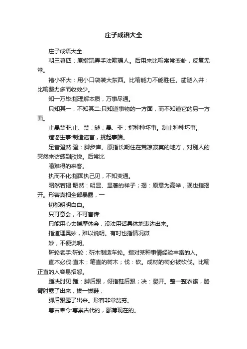 庄子成语大全