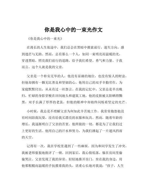你是我心中的一束光作文