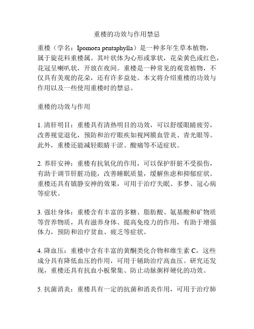 重楼的功效与作用禁忌