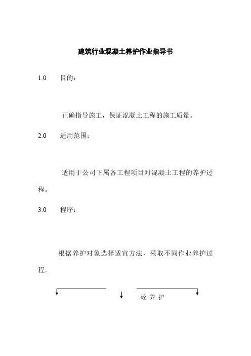 建筑行业混凝土养护作业指导书
