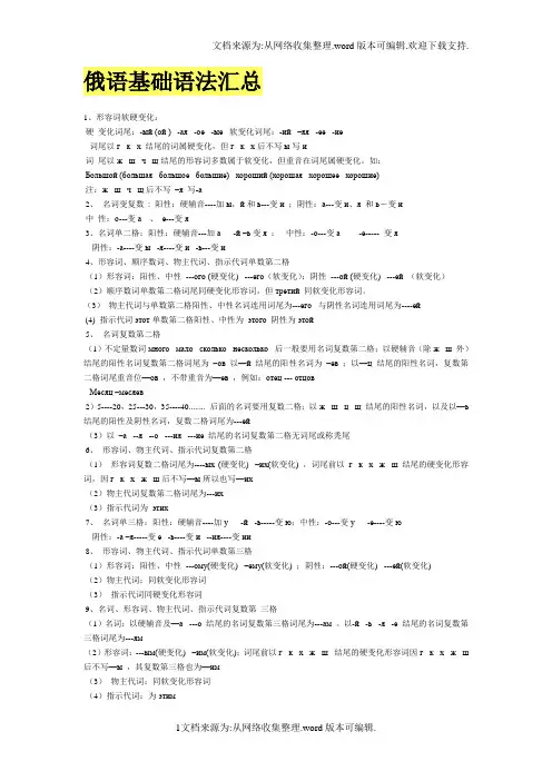 俄语基础语法汇总