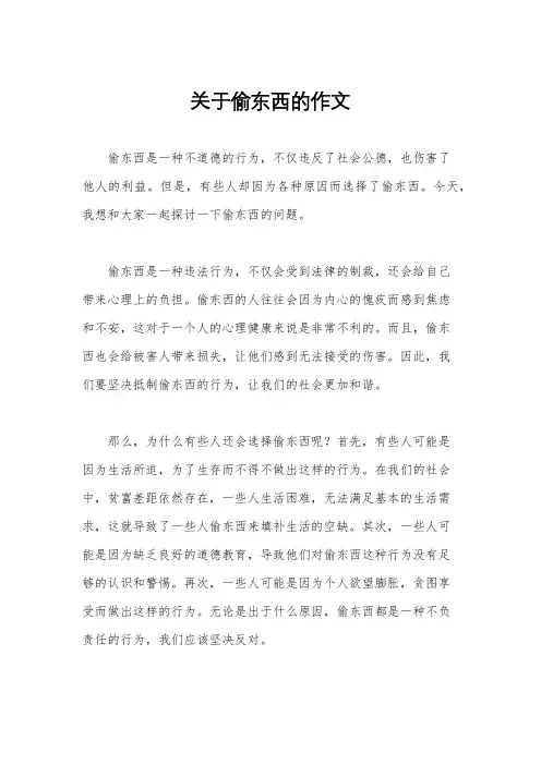关于偷东西的作文