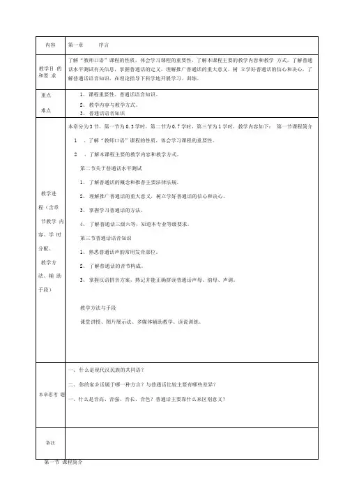 教师口语概述