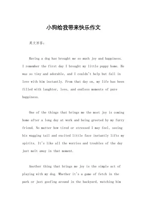 小狗给我带来快乐作文
