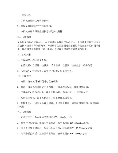 兔血压生理实验报告