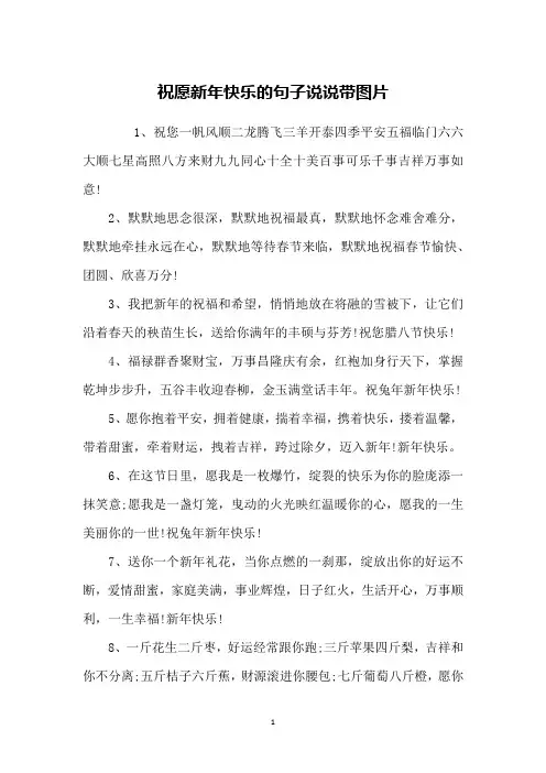 祝愿新年快乐的句子说说带图片