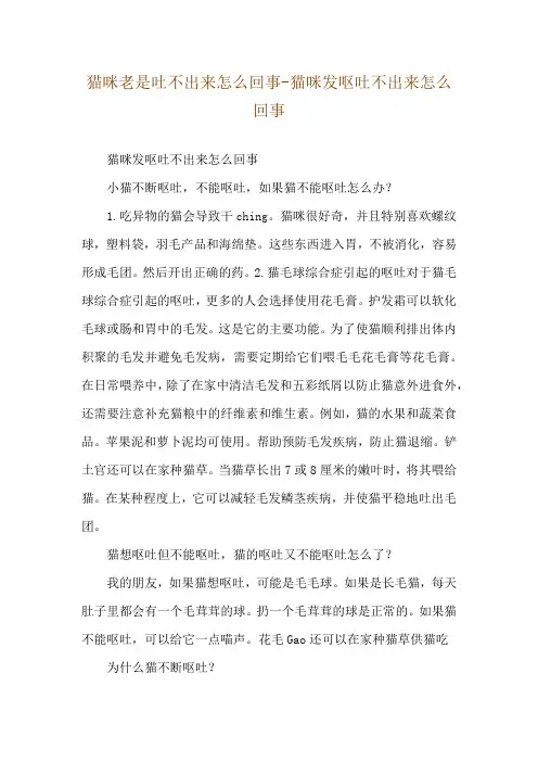 猫咪老是吐不出来怎么回事-猫咪发呕吐不出来怎么回事