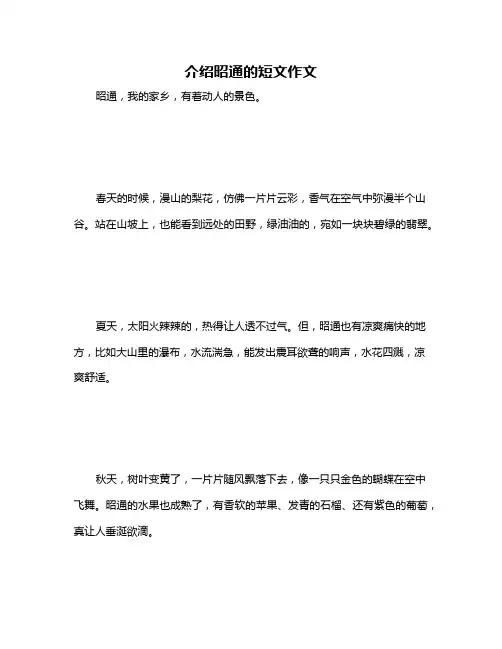 介绍昭通的短文作文