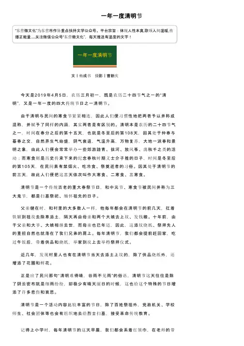 一年一度清明节