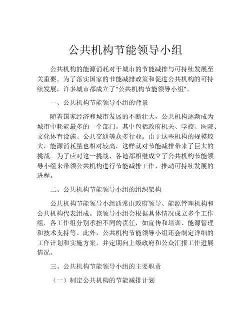 公共机构节能领导小组