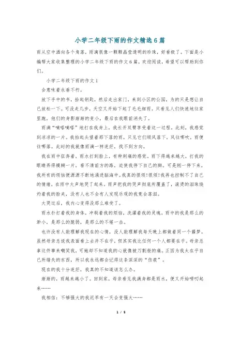 小学二年级下雨的作文精选6篇