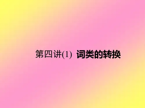 (汉英翻译  词类的转换