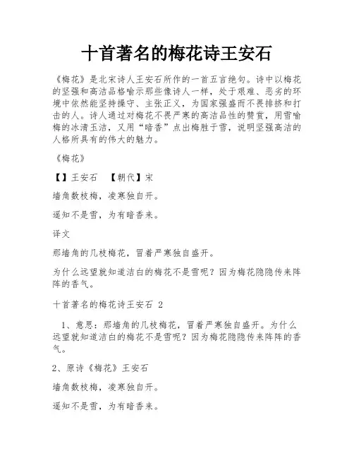 十首著名的梅花诗王安石