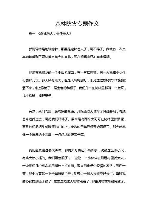 森林防火专题作文