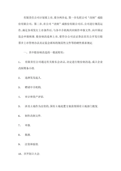 公司上市的步骤及必须程序