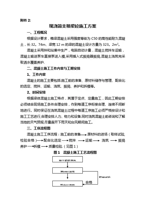 现浇箱梁混凝土施工方案