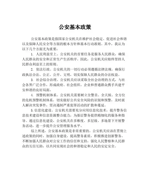 公安基本政策