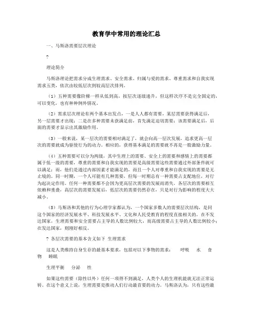 教育学中常用的理论汇总