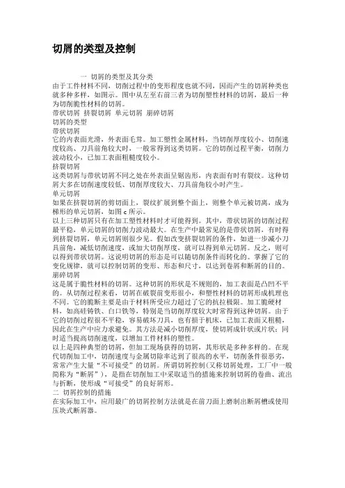 切屑的类型及控制.