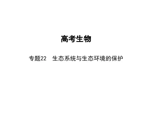 高考生物复习课件 专题22 生态系统与生态环境的保护