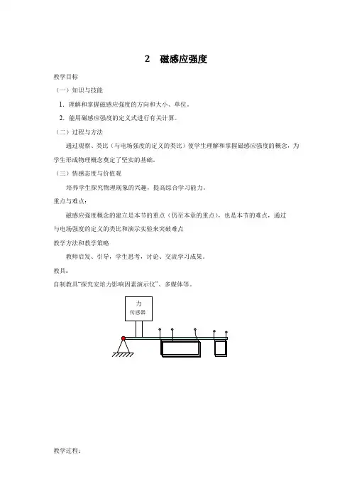 3.2 磁感应强度   优秀教案优秀教学设计高中物理选修3-1第三章  磁场【精品】 5