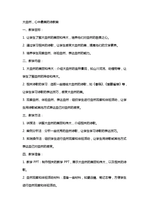 大自然,心中最美的诗教案