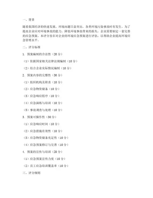 环境应急预案_评分