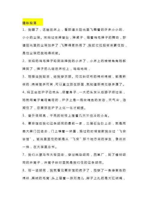 11《城南旧事》精彩片段+读后感