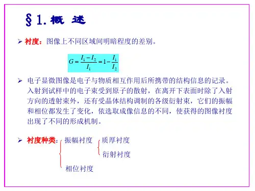 电子显微图像的衬度ppt课件