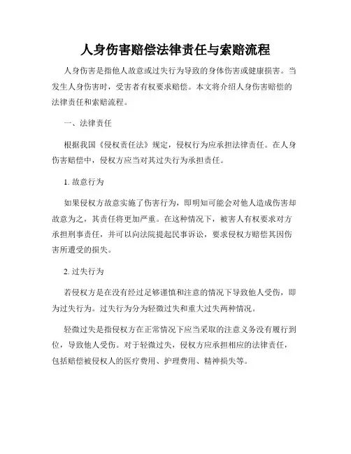 人身伤害赔偿法律责任与索赔流程