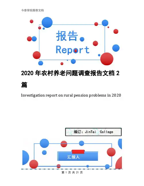 2020年农村养老问题调查报告文档2篇