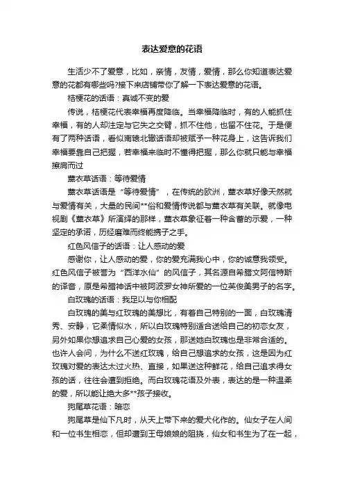 表达爱意的花语