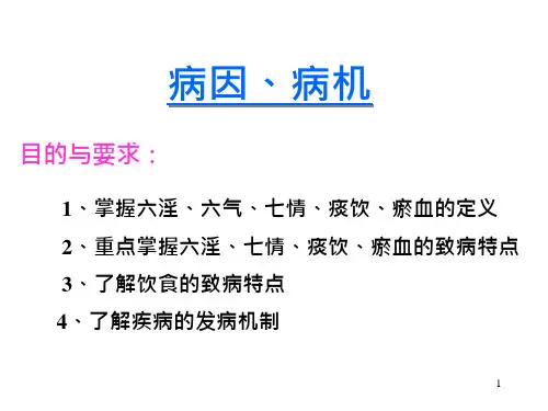 中医基础理论--病因病机课件