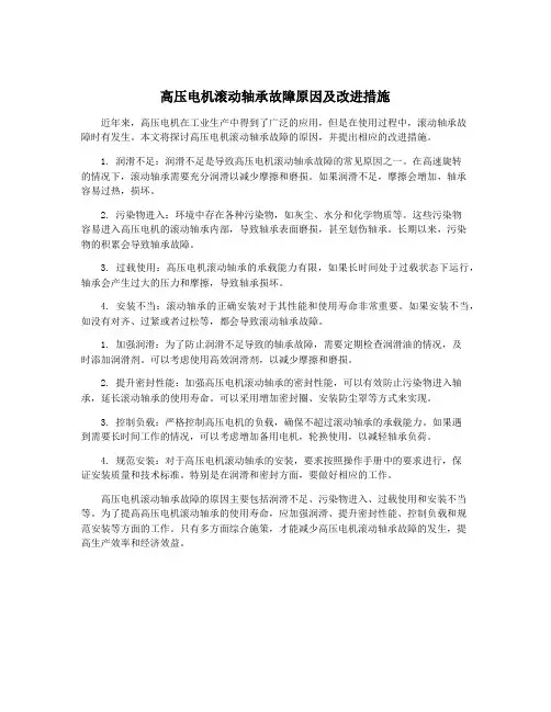 高压电机滚动轴承故障原因及改进措施