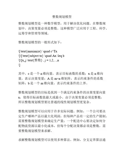 整数规划模型