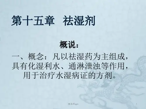 祛湿剂PPT课件