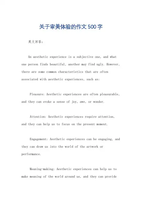 关于审美体验的作文500字