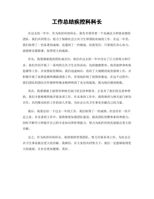 工作总结疾控科科长