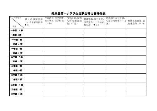 托里一小红歌比赛评分表