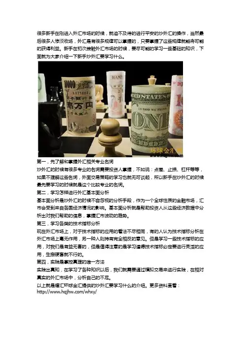 外汇新手炒外汇要学习什么