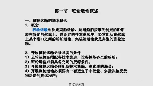 班轮运输业务流程PPT课件